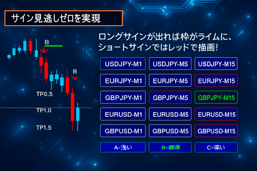 通貨ボタン点灯UI