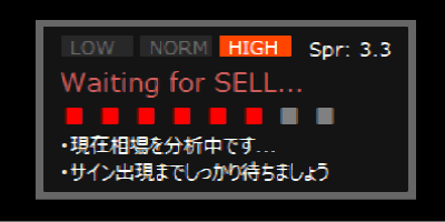 待機中のステータスパネル